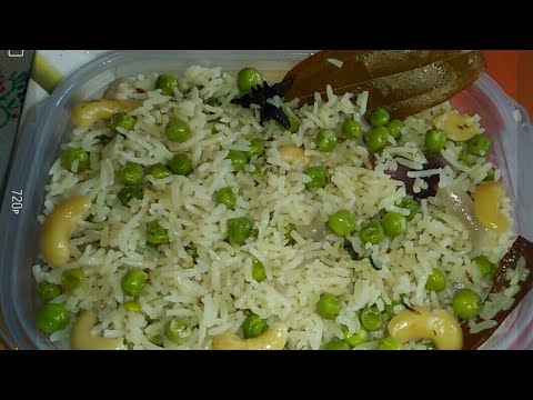 Easy Peas Pulao For Breakfast / How To Make Hasi Batani Pulao In Kannada Video