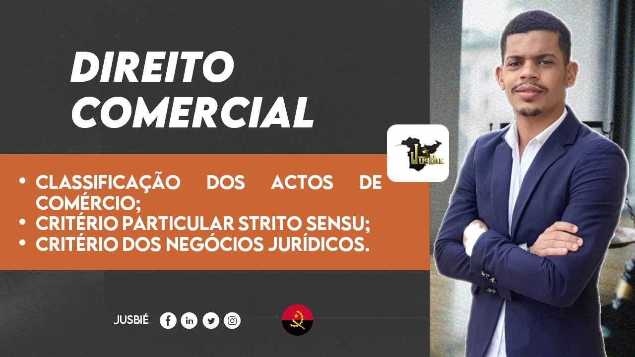 Classificação dos Actos de Comércio Parte 1 | Direito Comercial- Aula 08