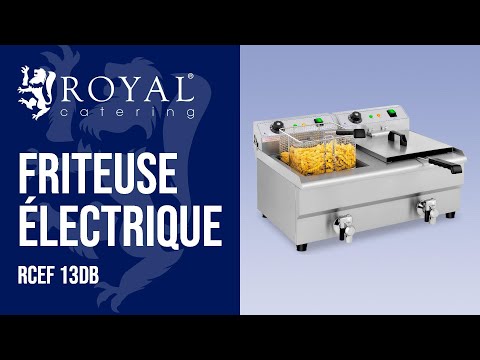 Vidéo - Friteuse électrique - 2 x 13 l - 6400 W - Robinet de vidange - Royal Catering