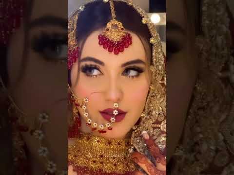 Most Beautiful Bride Seeing in Mirror | Gorgeous Dulhan in Makeup & Dress | Happy Wedding Day| Love