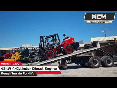 Loading the RTL30Q Rough Terrain Forklift Onto Rollback Truck
