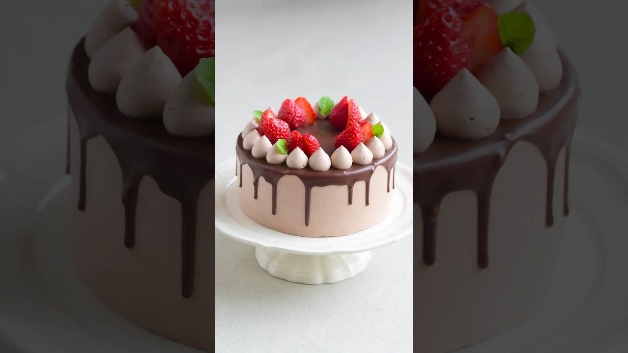 チョコドリップケーキ#shorts #cakedecorating #chocolatecake