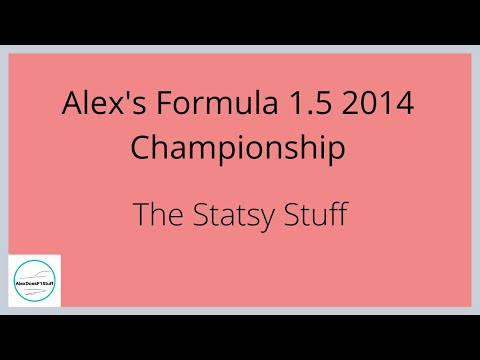 The Statsy Stuff for Alex's Formula 1.5 2014 Season