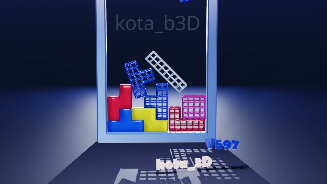 Tetris Softbody Mesh 597 / Blender Animation #softbody #games #tetris #gaming #animation #puzzle