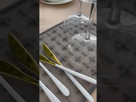 Силиконовый коврик для сушки посуды Sallema, (серый)