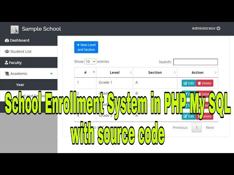 School Enrollment System in PHP My SQL with source code