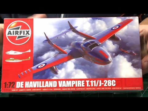 1:72 scale Airfix De Haviland Vampire T.11/j28c