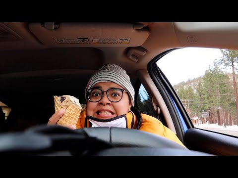 EATING ICE CREAM IN THE SNOW IS THE BEST