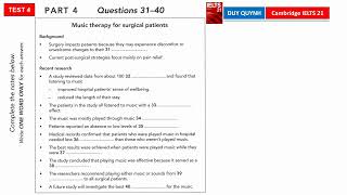 Cambridge IELTS 21 TEST 4 PART 4 #voduyquynh #ielts21 #listeningielts21test4part4