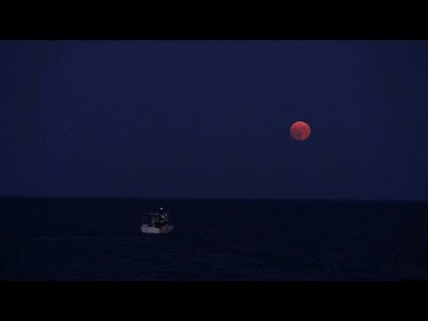 Watch: Full moon casts a glow by Greece's Koroni castle