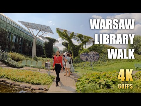 Warsaw LIBRARY 🇵🇱 Poland Walking Tour (Ultra HD 4K 60FPS) Virtual Ambient Tour