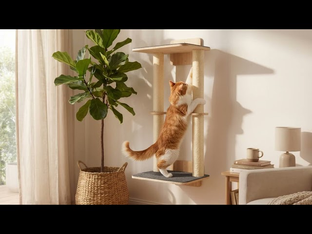 Veehoo Cat Wall Shelves with Scratcher