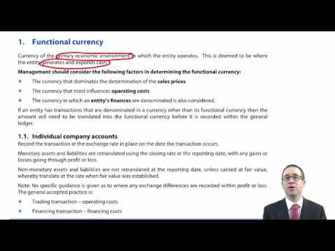 ACCA P2 Foreign currency (IAS 21) - Functional currency