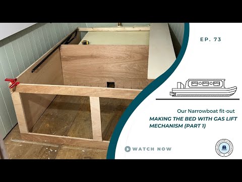 Making the bed with a gas lift mechanism (Part 1) | Our Narrowboat Fit out | EP73