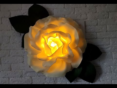 Светящаяся 3Д Картина Роза из Изолона