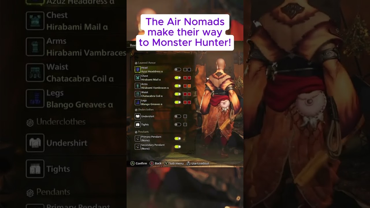 How to Make Aang/ Air Nomad inspired armor| Monster Hunter Wilds #monsterhunter #monsterhunterwilds
