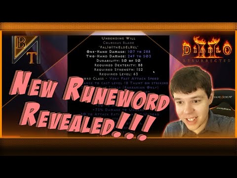 New Runeword Revealed! "Unbending Will" (D2R)
