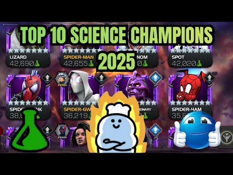 TOP 10 SCIENCE CHAMPIONS IN MARVEL CONTEST OF CHAMPIONS!
