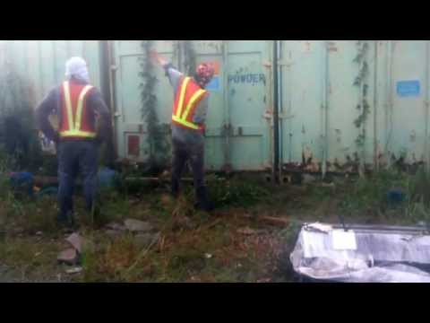 puppy save by the construction worker