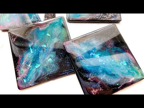 Beautiful Teal Bronze Geode Resin Coasters