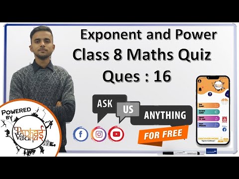 Q.16 The value of (9²)¹/² is: I Class 8th Maths I Exponent and Powers