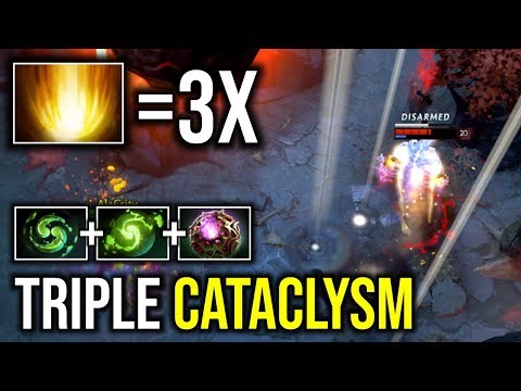 TRIPLE CATACLYSM..!! 2x Refresher Invoker Imba Combo Skills 7.21d | Dota 2