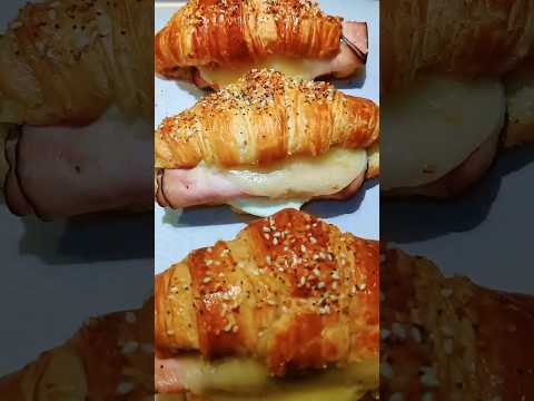 Fancy, Flaky, & Delicious—The ULTIMATE Croissant Sandwich! 🥐✨ #Shorts