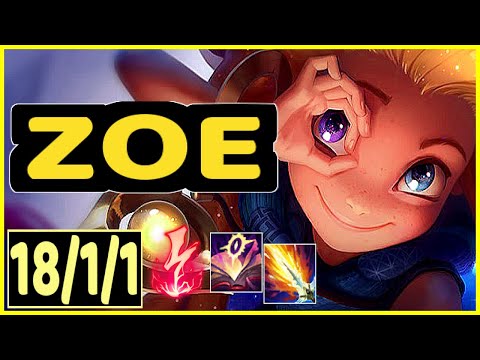 ZOE VS YUNARA - 18/1/1 KDA MID GAMEPLAY