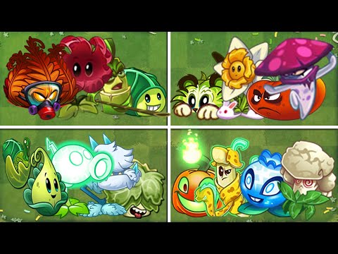 04 Team (Bamboo VS Headbutter VS Tiger Grass VS Electric Peel) - Who Will Win? - PvZ2 Team Plant