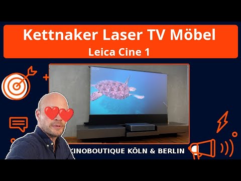 Finally here 😎 Designer furniture for laser TV, Kettnaker media sideboard with Leica Cine 1. Eleg...