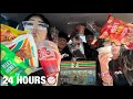 EATING 7-ELEVEN FOOD FOR 24 HOURS!!😱🤢