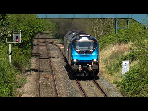 DRS Class 68 No's. 68024 & 68032 on 0Z69 York S.T.S - Crewe Gresty Bridge on 22.04.2020 - HD