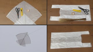 How to make kite with plastic bag at home with fly