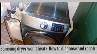Samsung Electric Dryer Not Heating — Diagnosis and Repair (dc97-14486a)