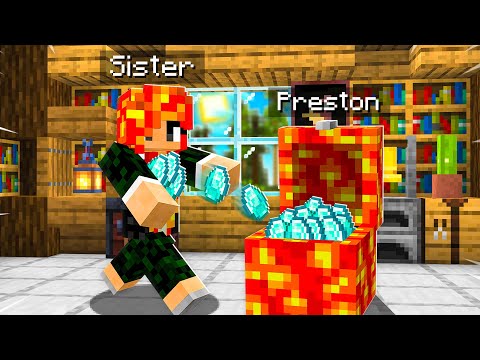 7 Ways to STEAL my Little Sister's Diamonds! (Minecraft)