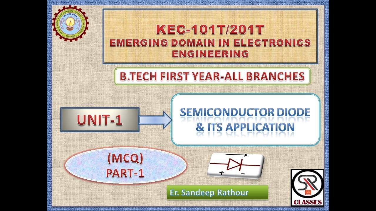 EMERGING DOMAIN IN ELECTRONICS ENGINEERING| UNIT-1 SEMICONDUCTOR (MULTIPLE CHOICE QUESTIONS) PART-1