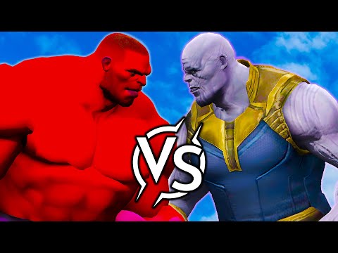 Red Hulk vs Thanos 💥  Epic Supervillain Battle!