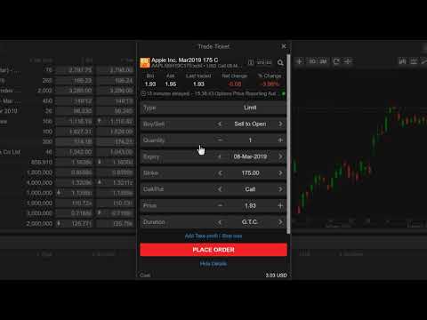 Placing a Listed Option Order from Watchlist in ELANA Global Trader