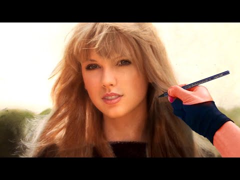 Taylor Swift Portrait Drawing – Full Color Pastel