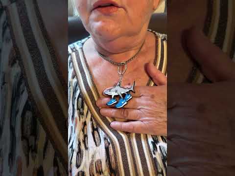 Grandma shows the mysterious Tralarelo Tralala Keychain 🦈👟