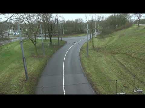 Trolleybus op lijn 7 rijd richting Centraal station bij Transferium.