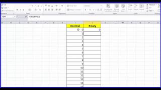 Convert Decimal to Binary by EXCEL