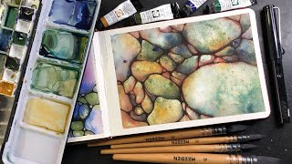 Easy Abstract WATERCOLOR & Neurographic Inspired Ink Lines - Page 3 in Paul Rubens Journal - 397