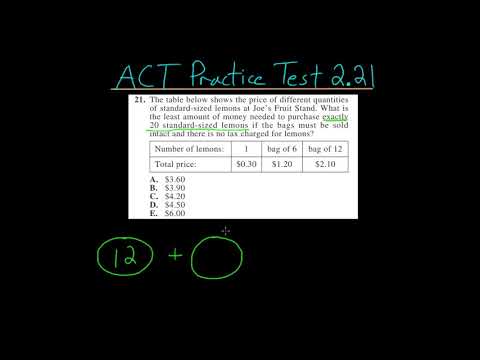 Act Math Practice Test 2 21 Word Problem 14