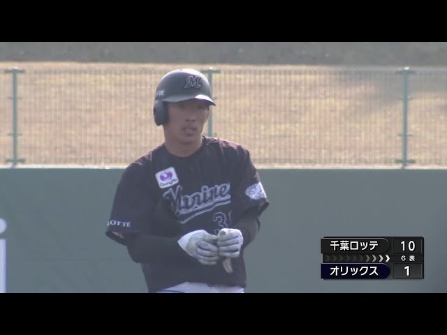 【6回表】マリーンズ・高部瑛斗 猛アピール!! 今日3安打目はタイムリー2ベースヒット!! 2022年2月22日 オリックス・バファローズ 対 千葉ロッテマリーンズ