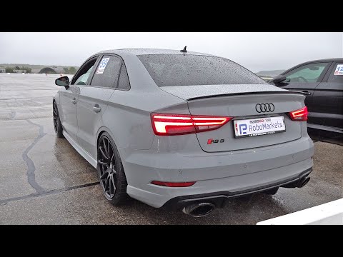 580HP Audi RS3 Sedan Stage 2 with Decat REMUS Exhaust! Engine Start up, Revs, Drag Racing!