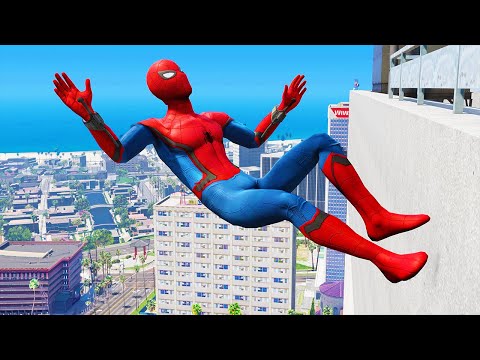 GTA 5 Jumping off Highest Buildings - (Grand Theft Auto V Gameplay Funny Moments & Fails)