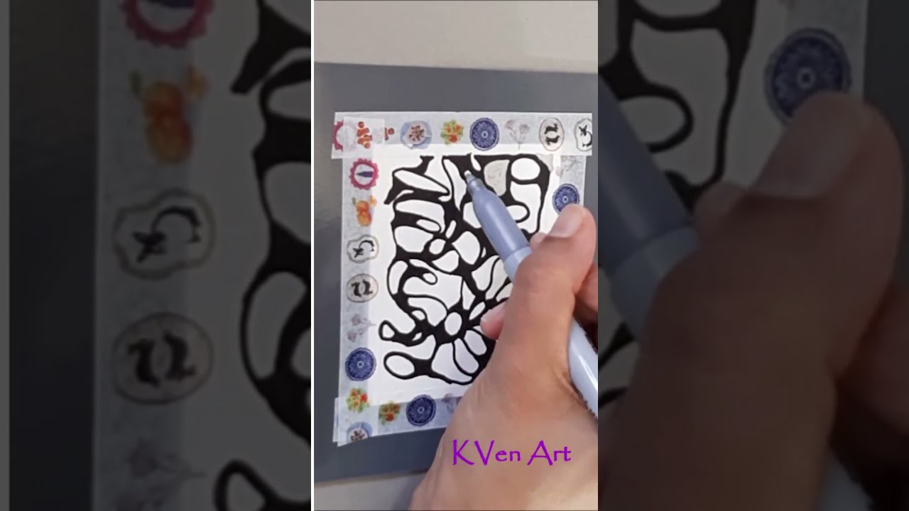 Drawing with Metallic Sharpies! -  Easy Neurographic Art Tutorial / Abstract drawing #shorts