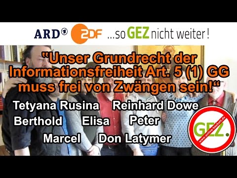 Unser Grundrecht der Informationsfreiheit Art.5 (1) GG muss frei von Zwängen sein!
