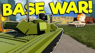 LEGO TANK &amp; BASE BATTLE IN THE NEW CITY! - Brick Rigs Roleplay Gameplay - New Tank Wars
